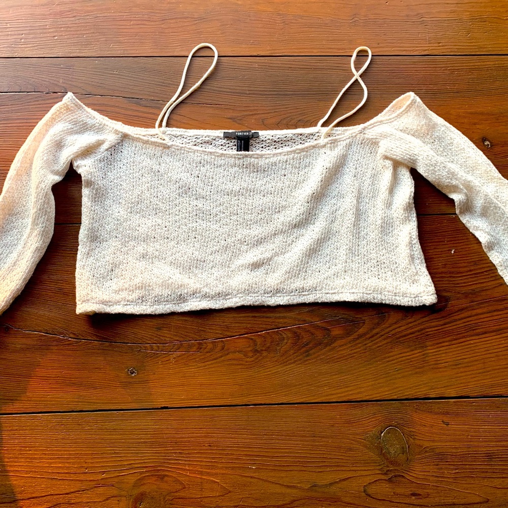 Forever 21 Ivory cropped sweater
